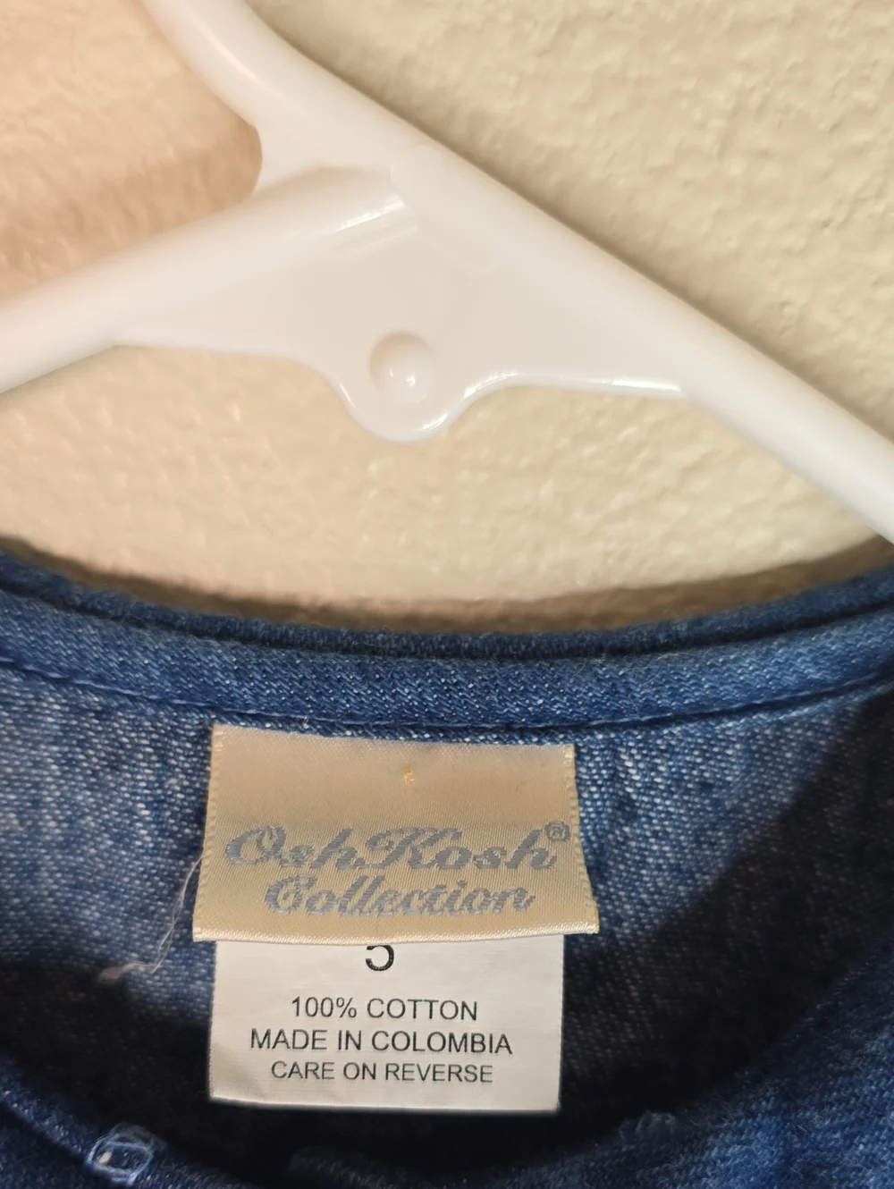 Vintage Oshkosh Denim Embroiderie Midi Kids Dress Size 5t